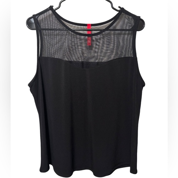 IC Collection Black Mesh Shoulder Sleeveless Top size XL - Picture 3 of 5